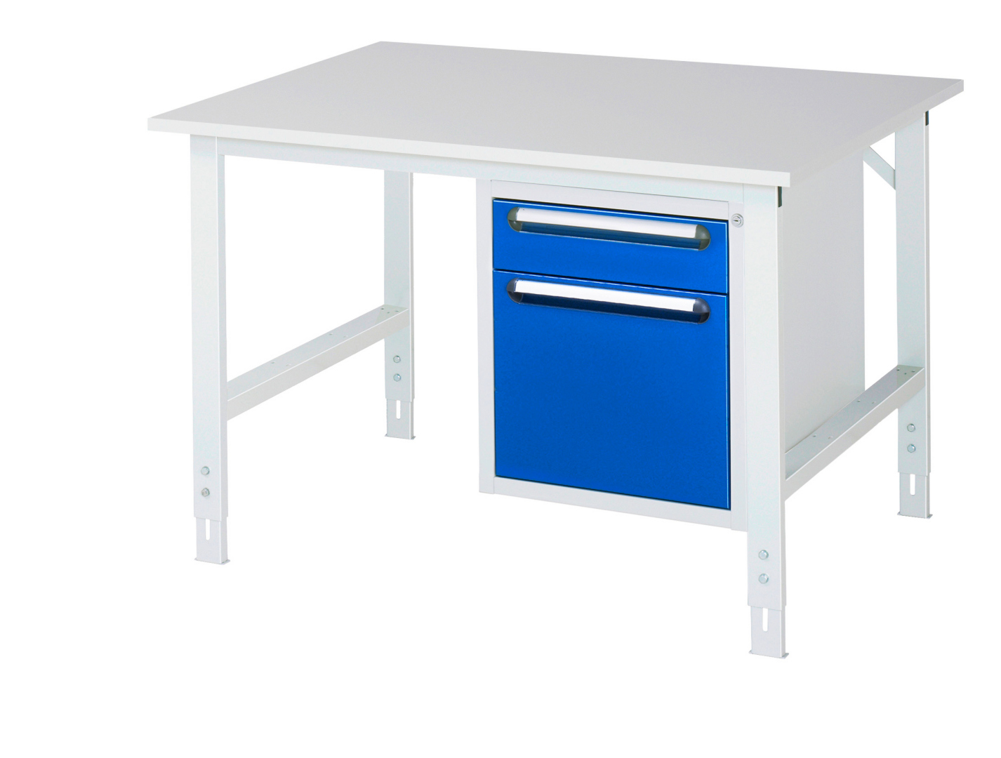 Arbeitstisch Serie Tom - Komplettmodell 05 Variante Breite (in mm): 1250-1 / Variante Tiefe: 1000 mm / Variante Top: Melamin Platte