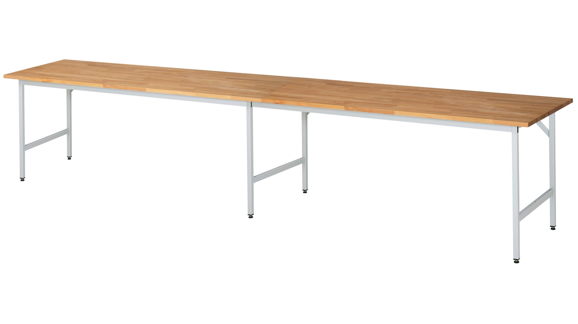 Arbeitstisch Serie Jerry mit Buche-Massiv-Platte (Grund+Anbau)