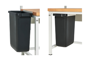 Mülleimer für Platten- oder Untertischmontage – platzsparende Entsorgungslösung.