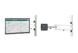 Schwenkarm für Flachbildschirm – flexible Positionierung für ergonomisches Arbeiten am Arbeitsplatz.