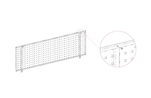 Montageanleitung zur Befestigung einer Lochlatte. 