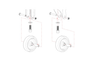 Montageanleitung zur Befestigung eines Rollensatzes für die Serie adlatus 150.