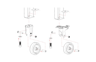 Montageanleitung zur Befestigung eines Rollensatzes an der Serie 7000.