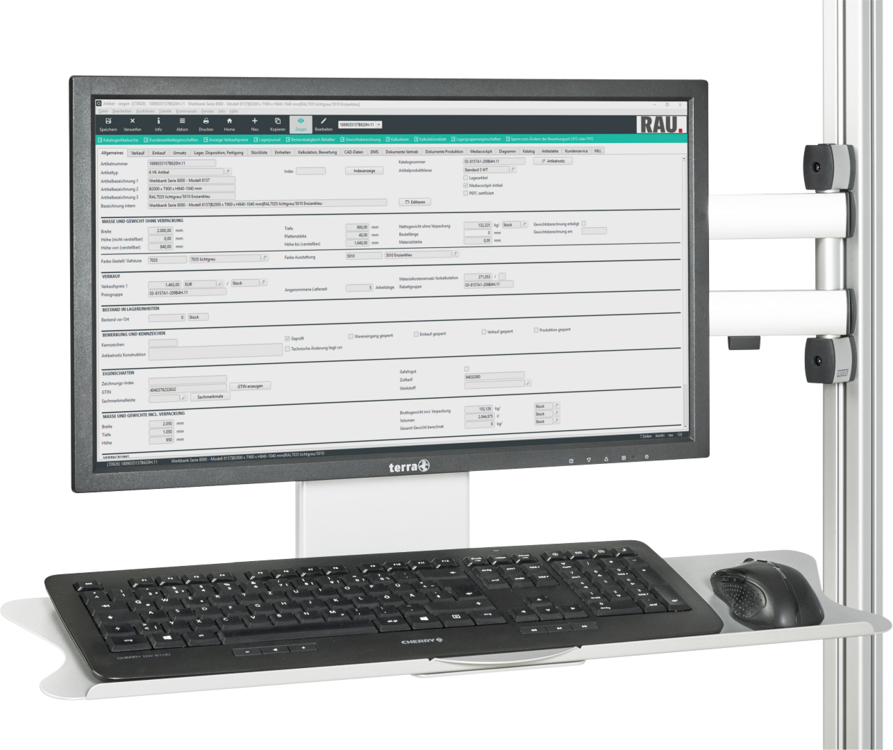 Monitorhalterung mit Tastaturablage Monitorhalterung mit Tastaturablage
